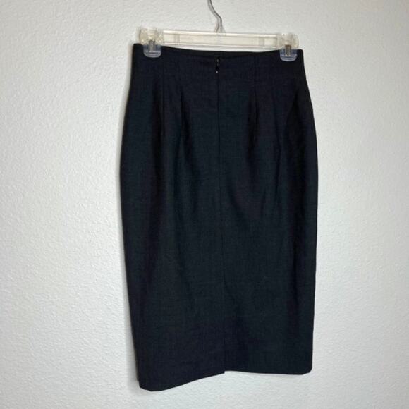 Ann Taylor Size 4 Dark Gray Wool Pencil Skirt - Picture 3 of 12